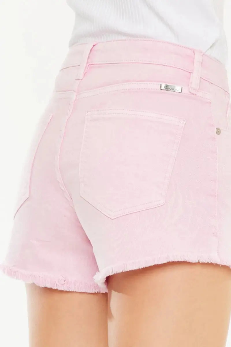 Kancan Raw Hem High Waist Denim Shorts for Women - Love Salve